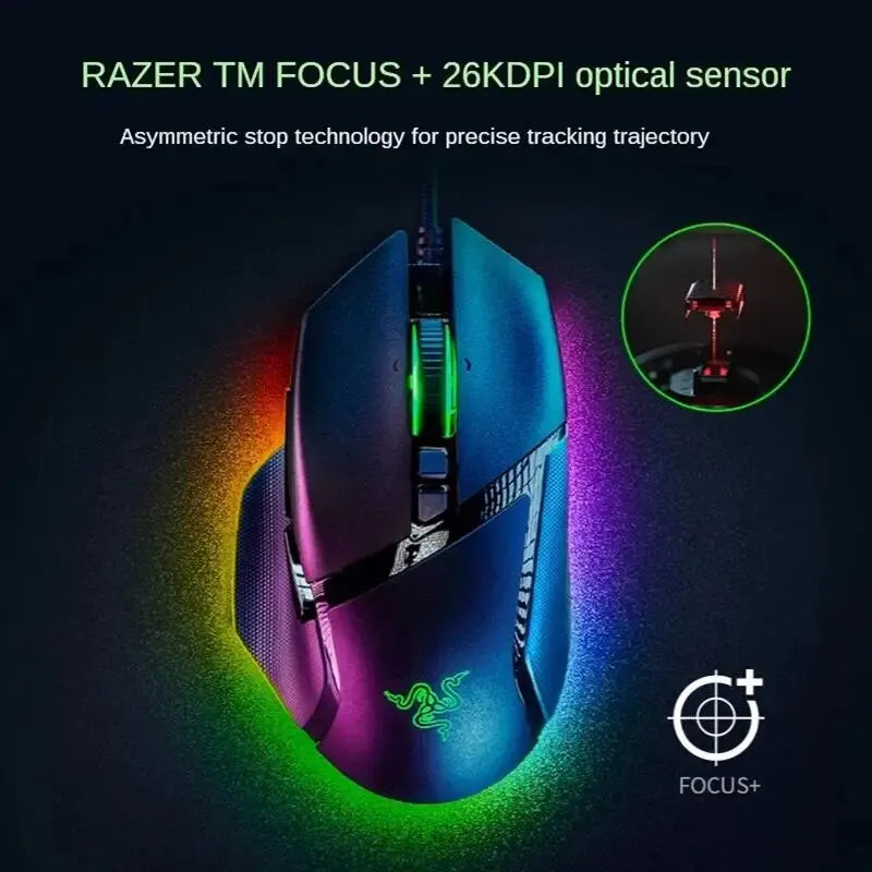 Basilisk V3 Customizable Ergonomic Gaming Mouse Fastest Gaming Mouse Switch - Chroma RGB Lighting - 26K DPI Optical Senso