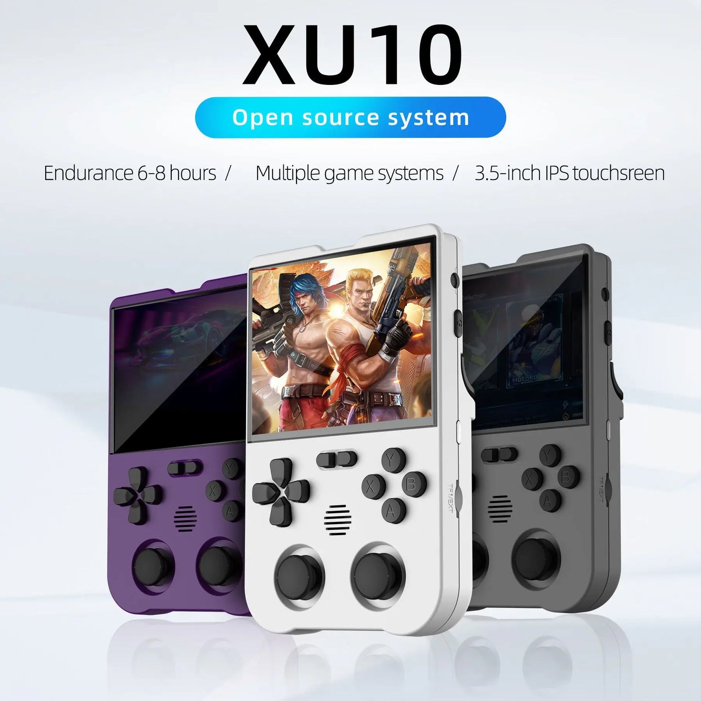 XU10 Handheld Game Console 3.5" IPS Screen 3000Mah Battery Linux System Built-In Retro Games Portable Video Game Console